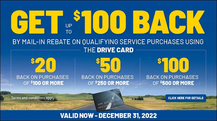 Up to $100 back with Drive Card