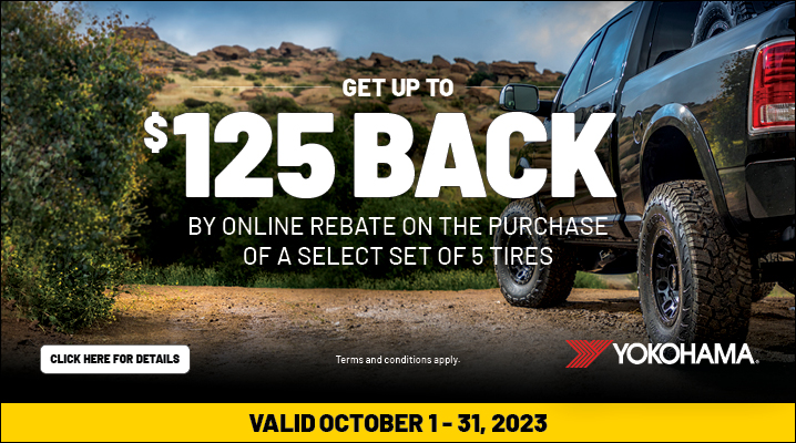 $125 back on Yokohama Tires