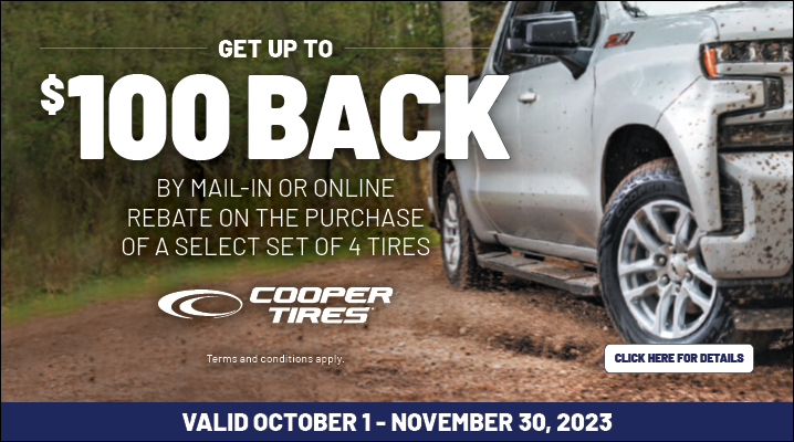 $100 back on cooper tires