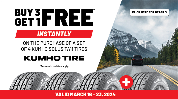 Kumho Tires Buy 3 Get 1 Free Instantly