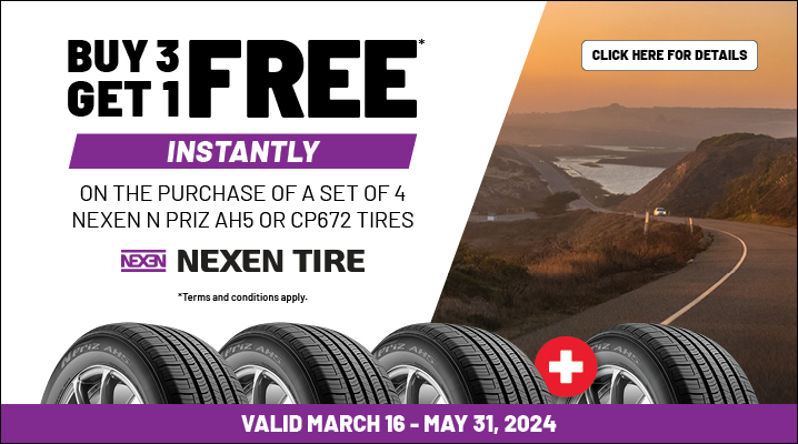 Nexen Tire Buy 3 Get 1 Free Instant Savings