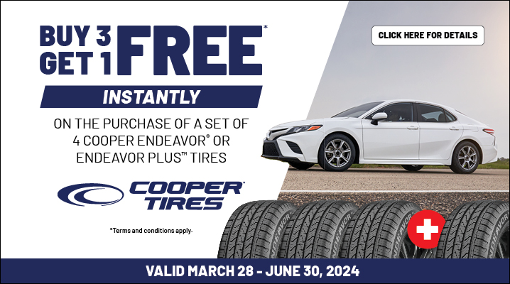 Cooper Tire Deal, Buy Get One Free, Cooper Endeavor and Cooper Endeavor Plus