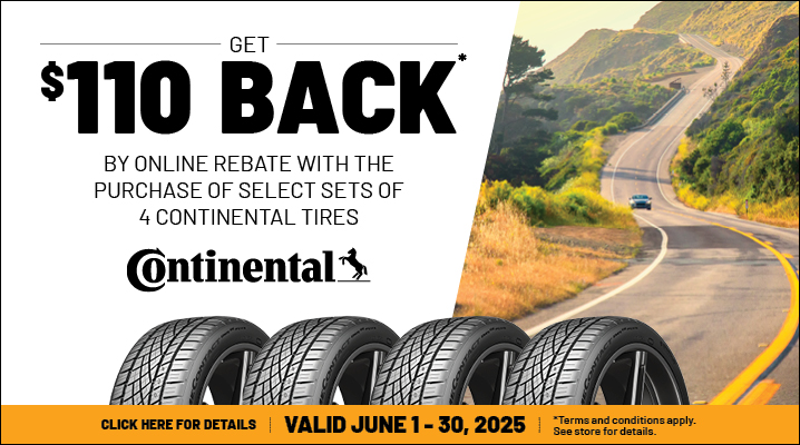 Continental Tire Deals. Valid from June 1st till 30th June