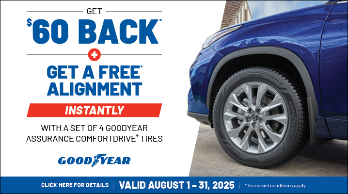Goodyear comfortdrive tires promo on August 2025