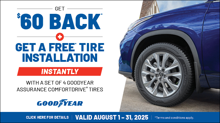 Goodyear tires promo on August 2025
