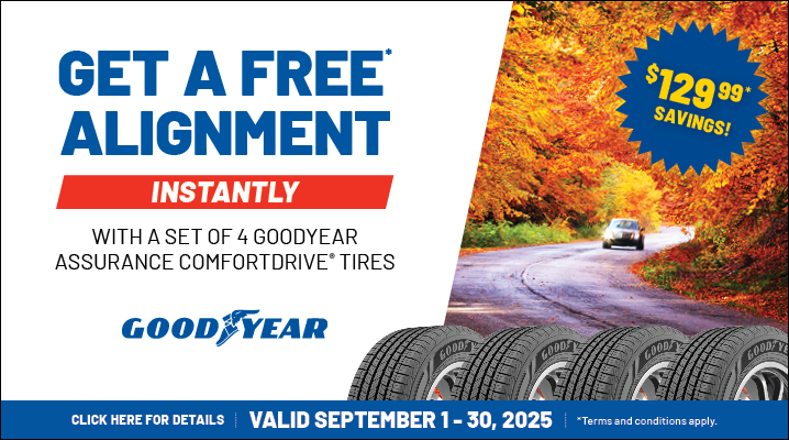 Goodyear tires promo.Valid from Sep 1st - Sep 30th 2025