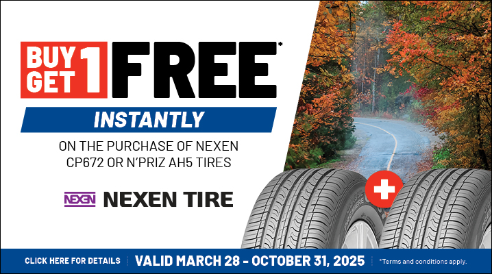 Nexen tires Promos. Valid from March 28th - Oct 31st 2025